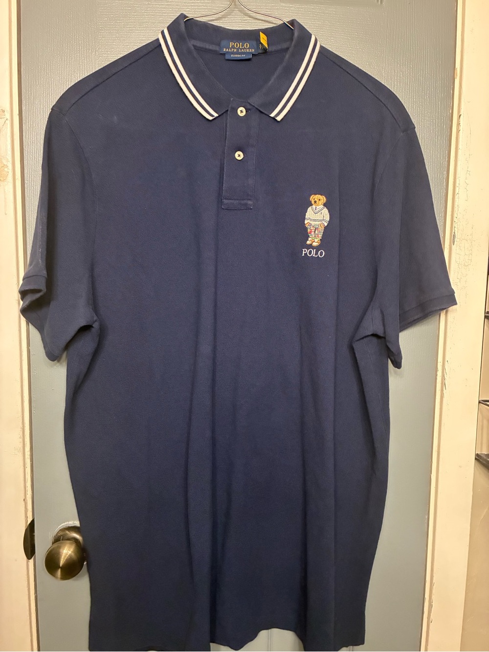 Ralph Lauren Navy Polo with Embroidered Bear
